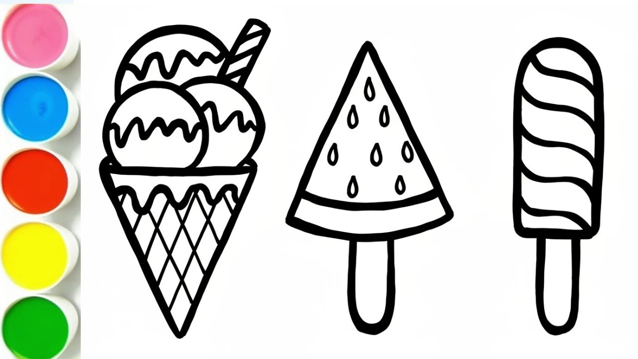 Learn Colors for Toddlers | Ice Cream Drawing and Coloring for Kids