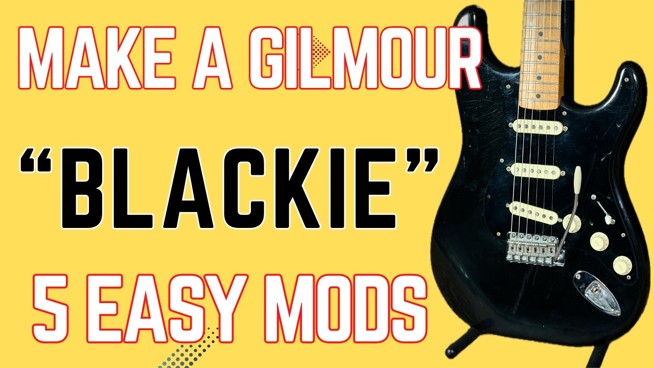 David Gilmour Guitar in 5 Easy Steps! Black Stratocaster Makeover