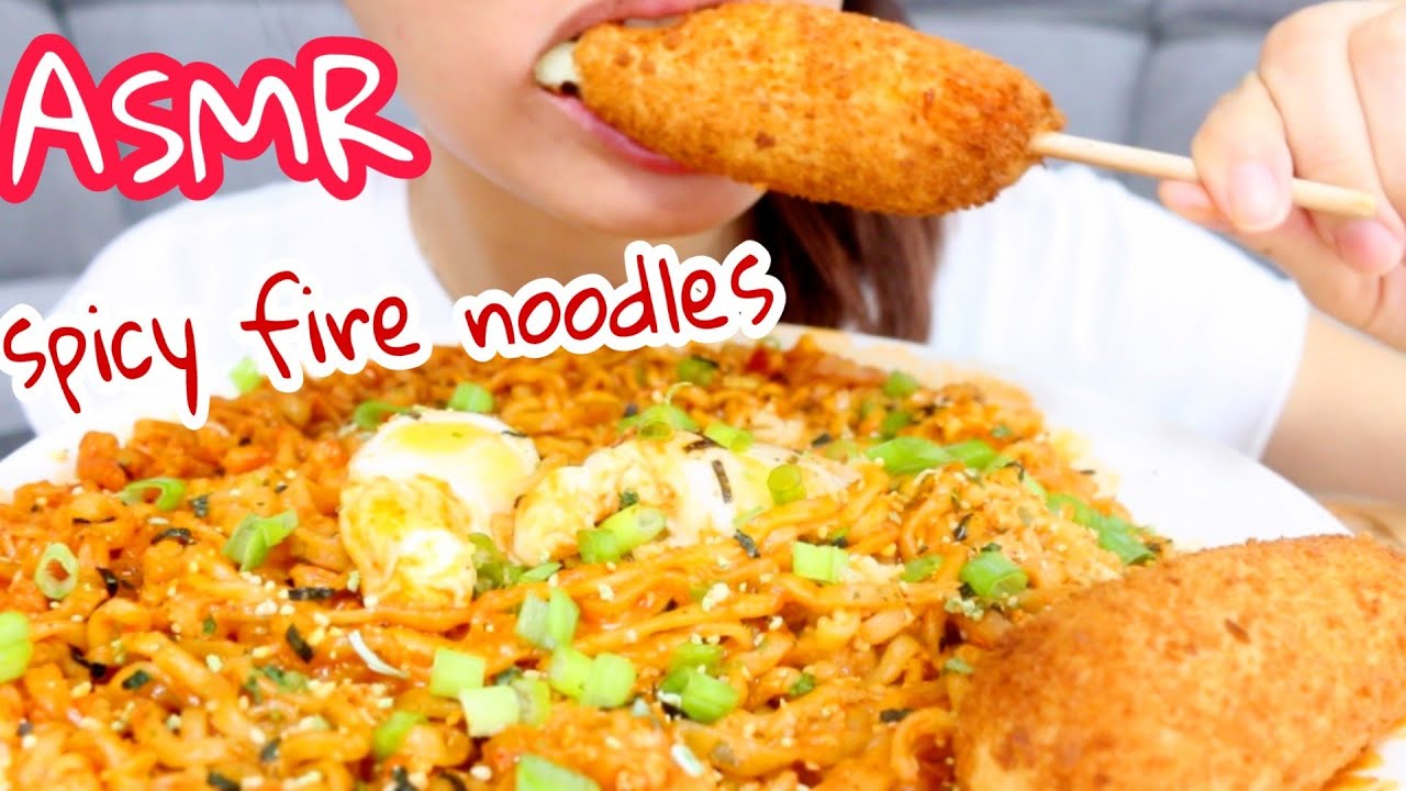 ASMR CHEESY SPICY FIRE NOODLES MUKBANG (GIVEAWAY) Real Eating sounds Twilight