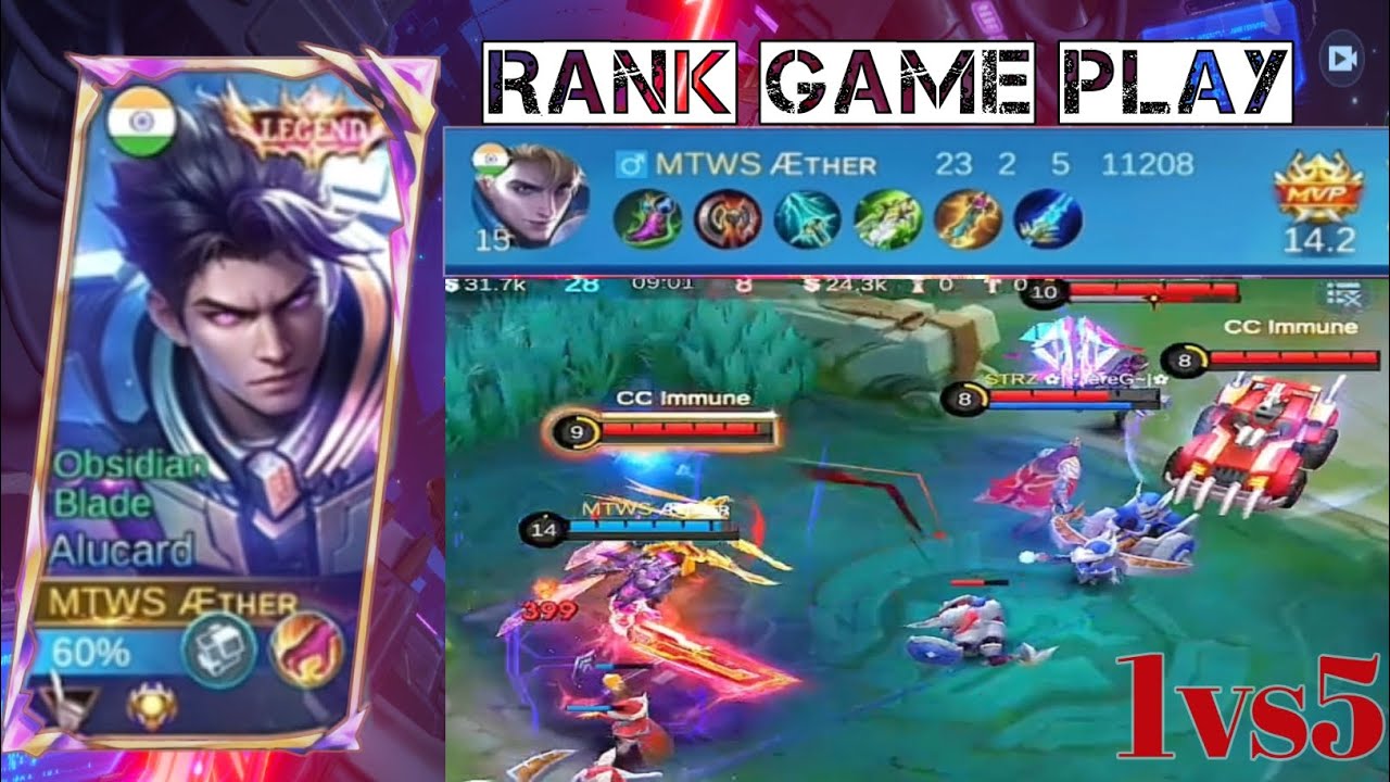 Crazy demage Alucard 1vs5🔥 wait for end 