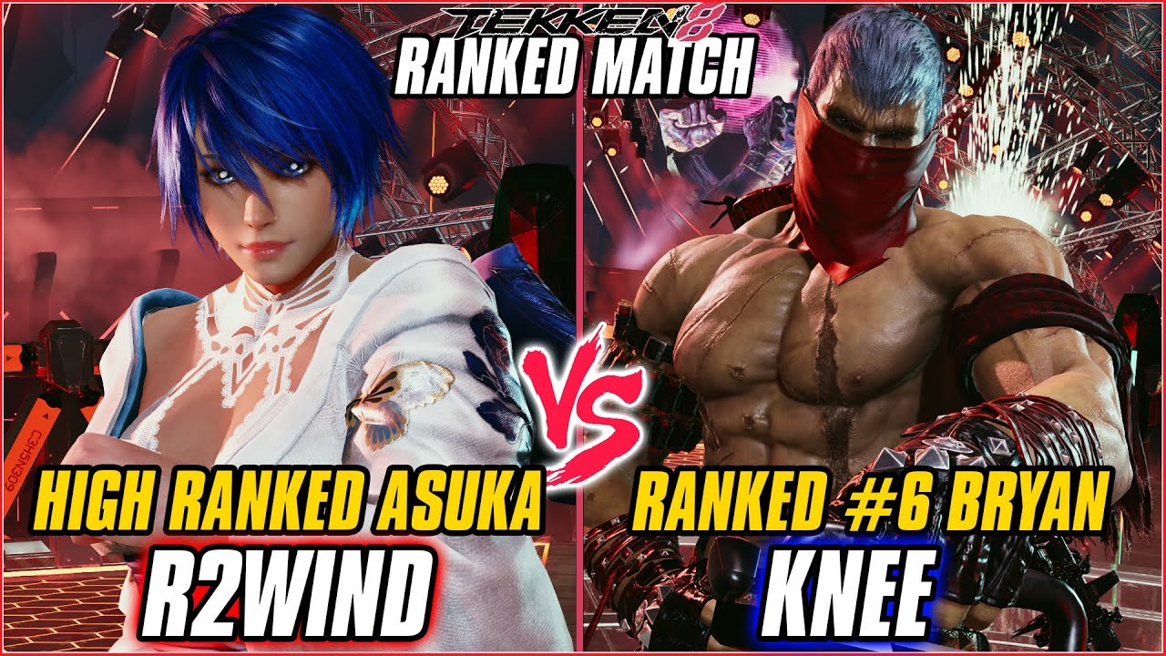 TEKKEN 8 ▰ R2WIND (Asuka) vs KNEE (#6 Ranked Bryan) ▰ T8 HIGH LEVEL GAMEPLAY