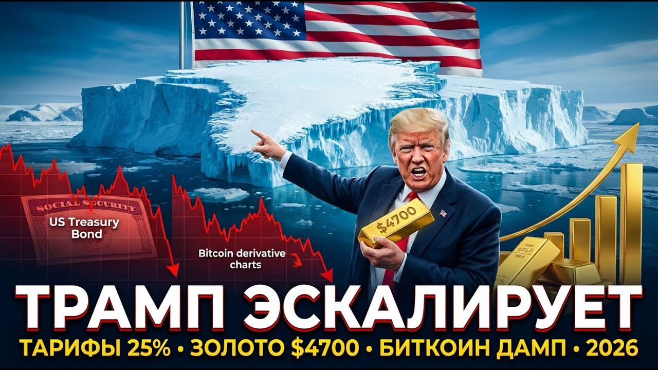 2026 КРИЗИС: ТРАМП VS ЕВРОПА — ТАРИФЫ, ЗОЛОТО $4700, ПАДАЮЩИЕ ОБЛИГАЦИИ И МЕДВЬЕЖЬИ НАСТРОЕНИЯ В BTC