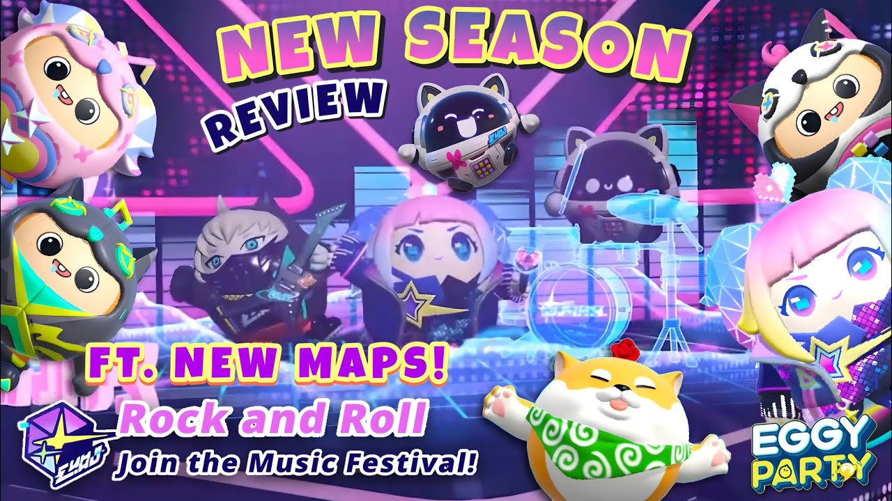 EGGY PARTY | NEW SEASON ROCK AND ROLL REVIEW + NEW PARTY PASS AND NEW MAPS!