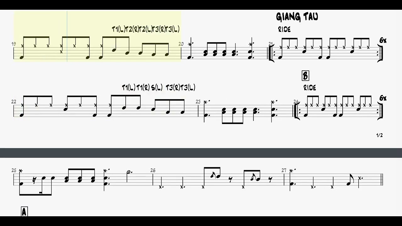 YÊU EM GIỮA ĐỜI QUÊN LÃNG - DRUM SHEET FOR LEARN