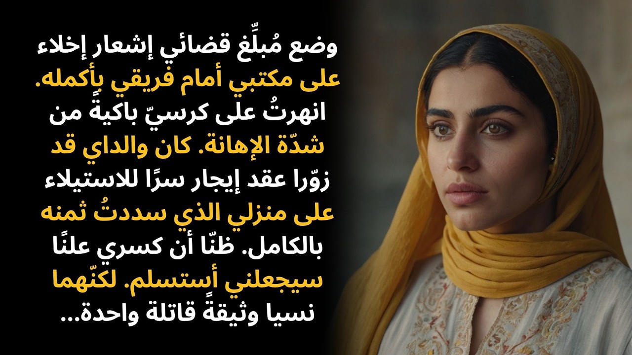 تمّ تسليمي إشعار إخلاء في العمل — كان والداي قد قدّماه من وراء ظهري، و...