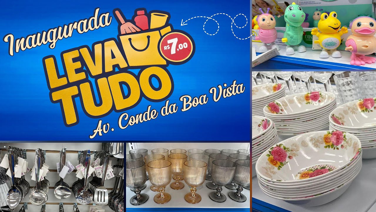 INAUGUROU na CONDE DA BOA VISTA! Loja LEVA TUDO 7  — Loja de Preço Único de 7 Reais  😱🛒.