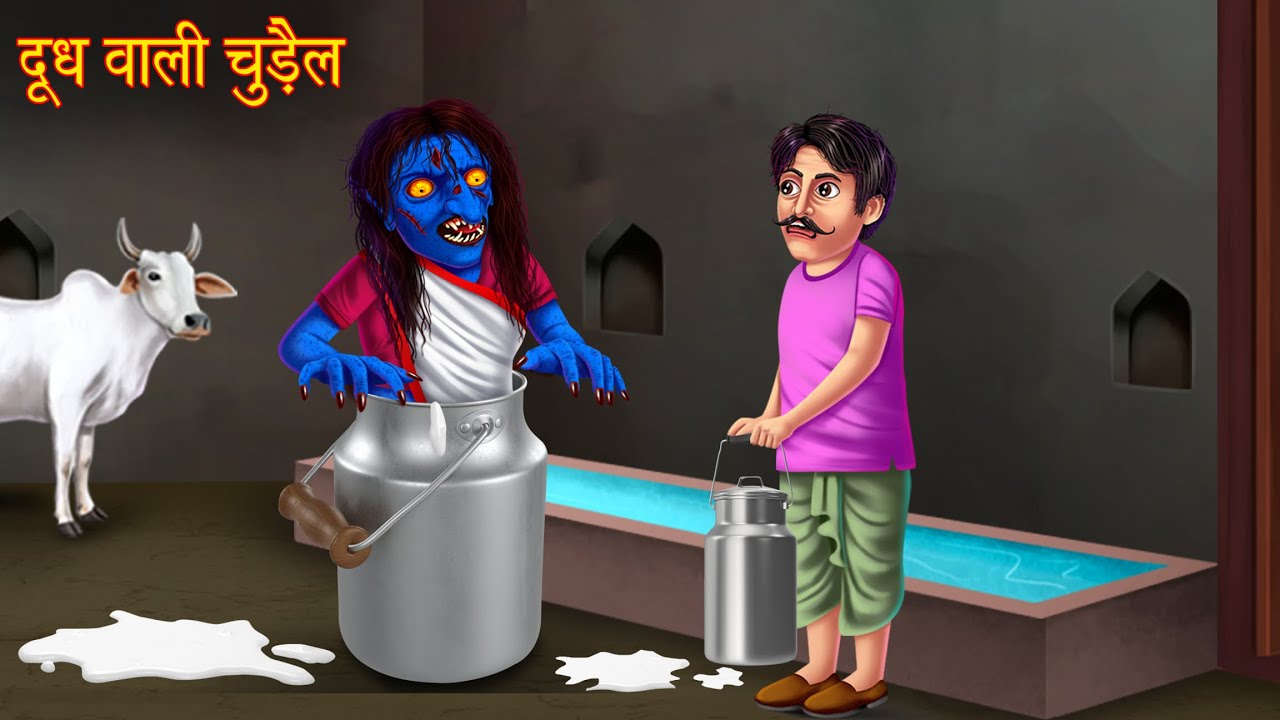 दूध वाली चुड़ैल | Mink Vendor Witch | Bhoot Wala Cartoon | Hindi Stories | Kahaniya | Chudail Stories