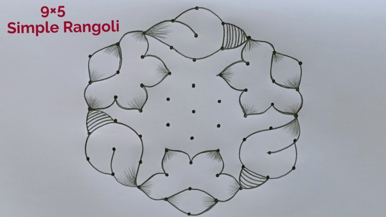 Panguni Uthiram Special Kolam 9×5 🌺 9 Dot Chithirai 1 Kolam 🌺 Pandaga Muggulu 🌺 Beautiful Rangoli