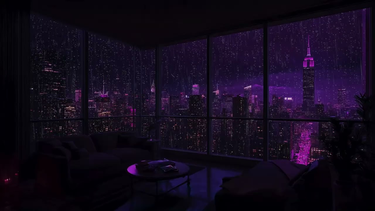 Soft Urban Rain at Night 🌧️ Calm City Rain Sounds for Deep Sleep & Relax