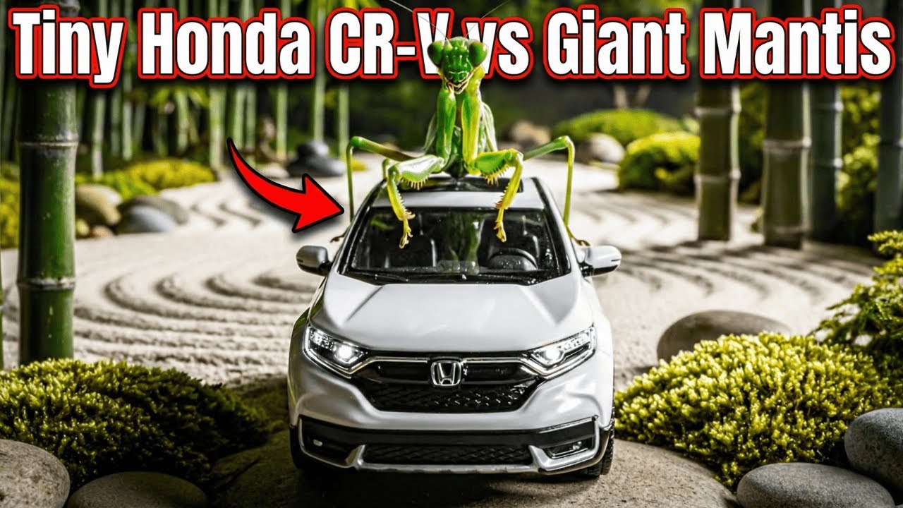 Tiny Honda CR-V vs Giant Mantis: Zen Garden & Bamboo Forest Journey (ASMR)