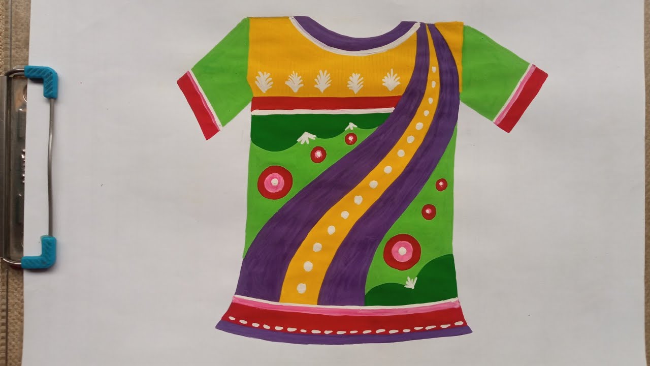 How to draw T-shirt | T-shirt Design drawing | 2DDesigndrawing | Elementary intermediate drawing |