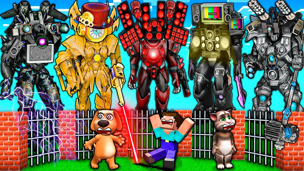 SURVIVAL MAZE of TV and CAMERA and SPEAKER MAN TITAN BOSSES vs SKIBIDI TOILET in MINECRAFT animation