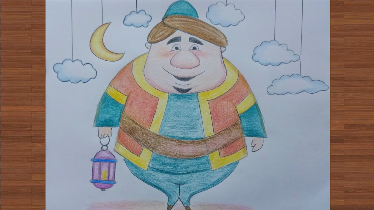 رسم شخصيات رمضان خطوة بخطوة/ رسم شخصيات فنانيس / رسومات رمضان 