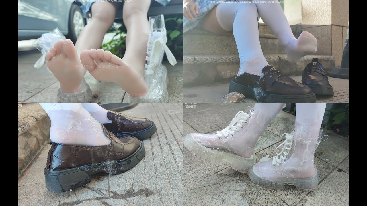 Leather shoes and transparent boots whith mucus(110)(Full video 46m 56s)
