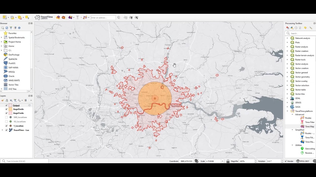 Comparing Isochrones vs. Radius Maps Using QGIS