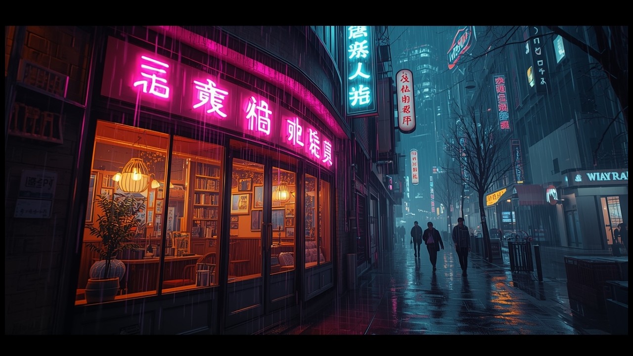 Neon Rain Tokyo | Cozy Rainy Night Ambience 1:30 Hours | Chill Jazz & Rain Sounds for Sleep/Study