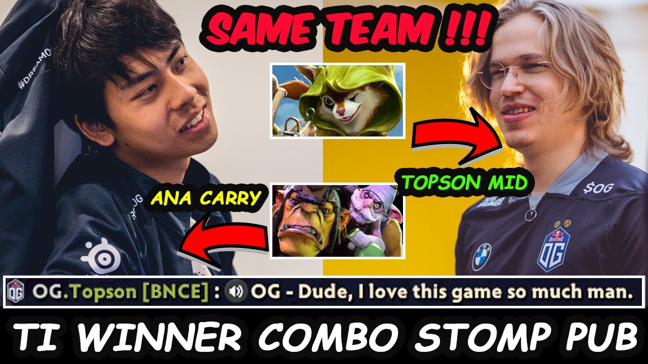 OG Ana Alchemist + Topson Hoodwink - Ti Winner SAME TEAM Combo Stomp Ranked Game Dota 2