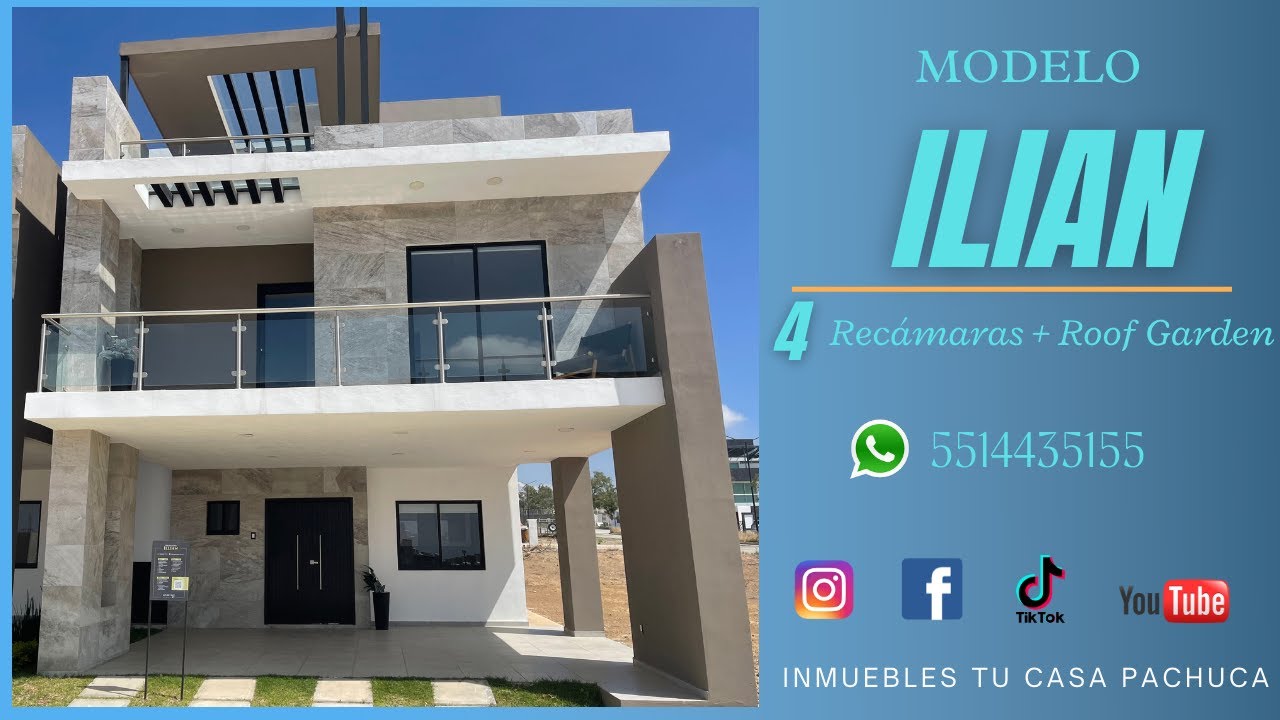 Fantástica casa de 4 Recamaras + Roof Garden, Modelo Ilian