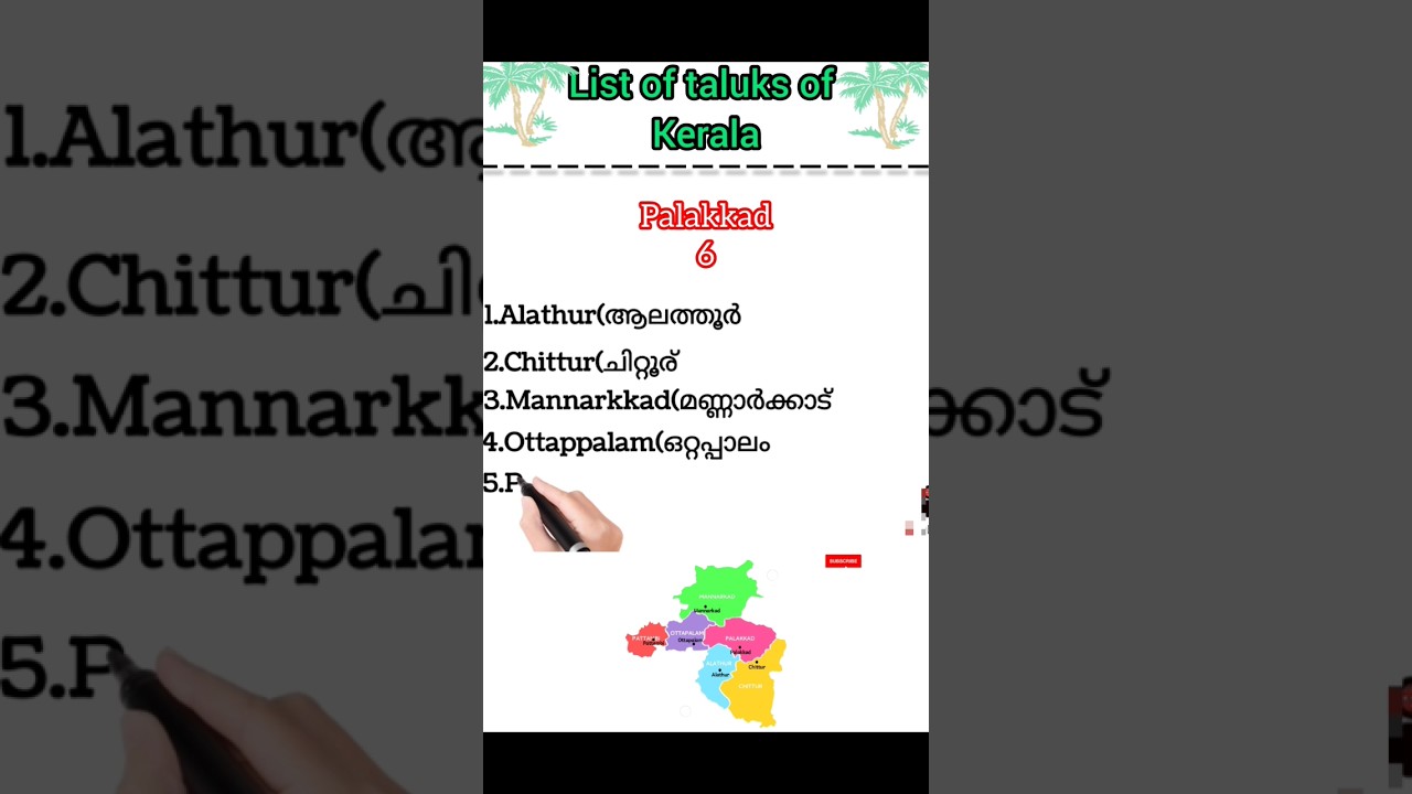 Taluks in PALAKKAD 📍 District, Kerala #trendingshorts #taluk #name #palakkad #districts #psc