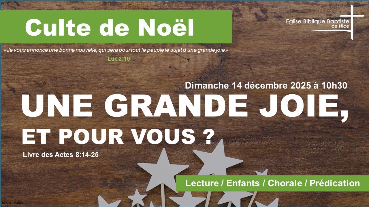 EBBN : Culte de Noël du 14 décembre 2025 – Actes 