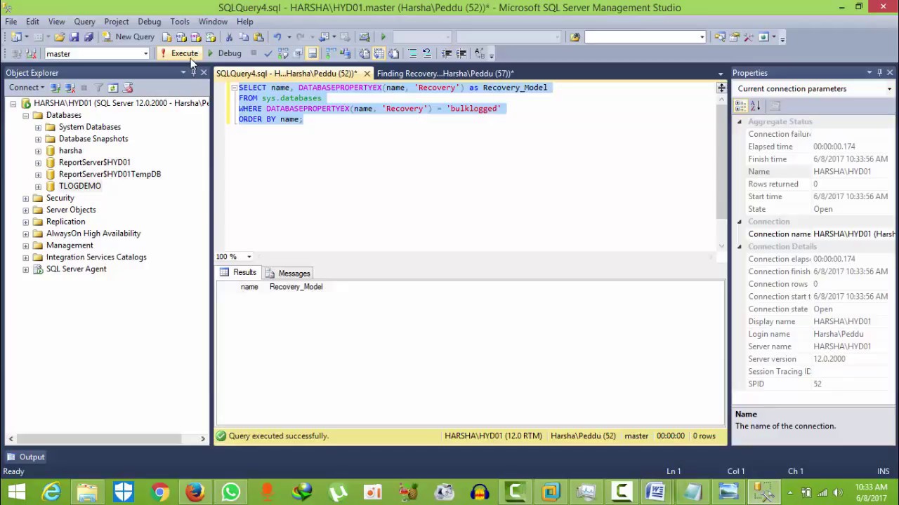 How To List Of Databases With Only Full | Simple| Bulk Logged Recovery Model