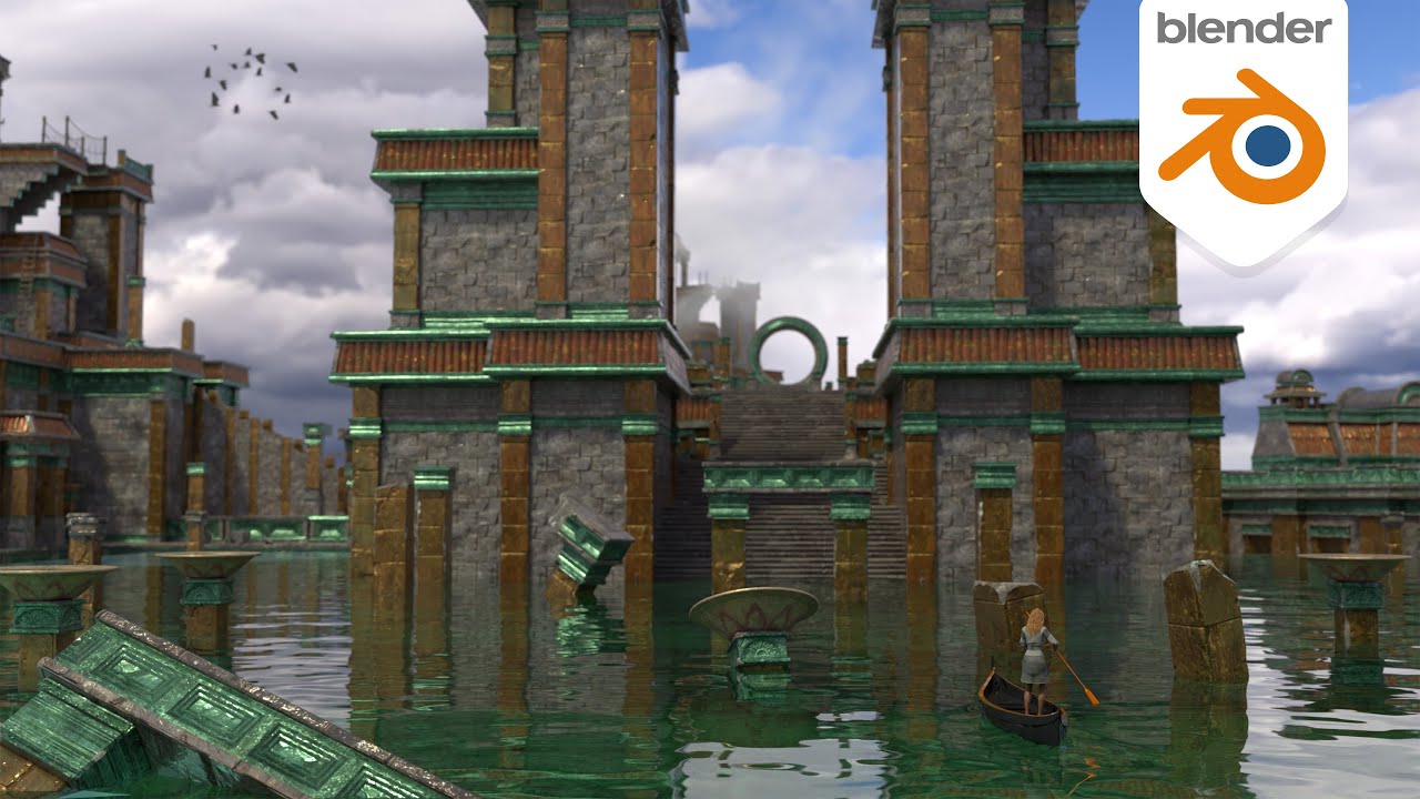 Escena épica en Blender - Kitbash 3D, Daz 3D y animación de personaje.