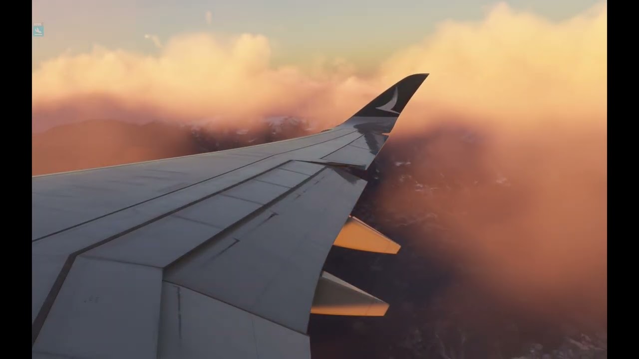 Paro A350 sunset landing