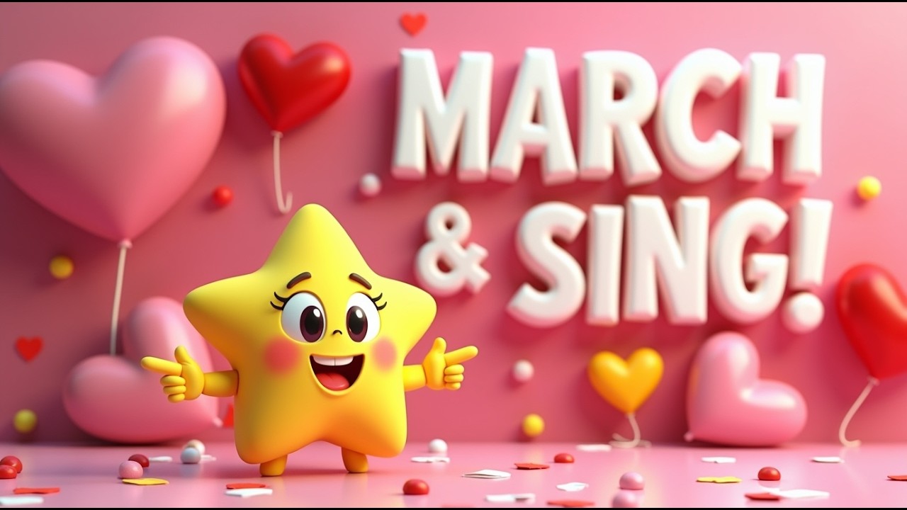 Happy Valentine Parade 💖 | March, Sing & Dance Along! | Kids Valentine Song