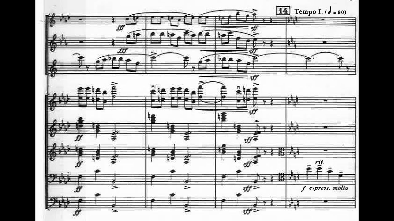 Aaron Copland - Quiet City for English Horn, Trumpet and Strings (1940) [Score-Video]