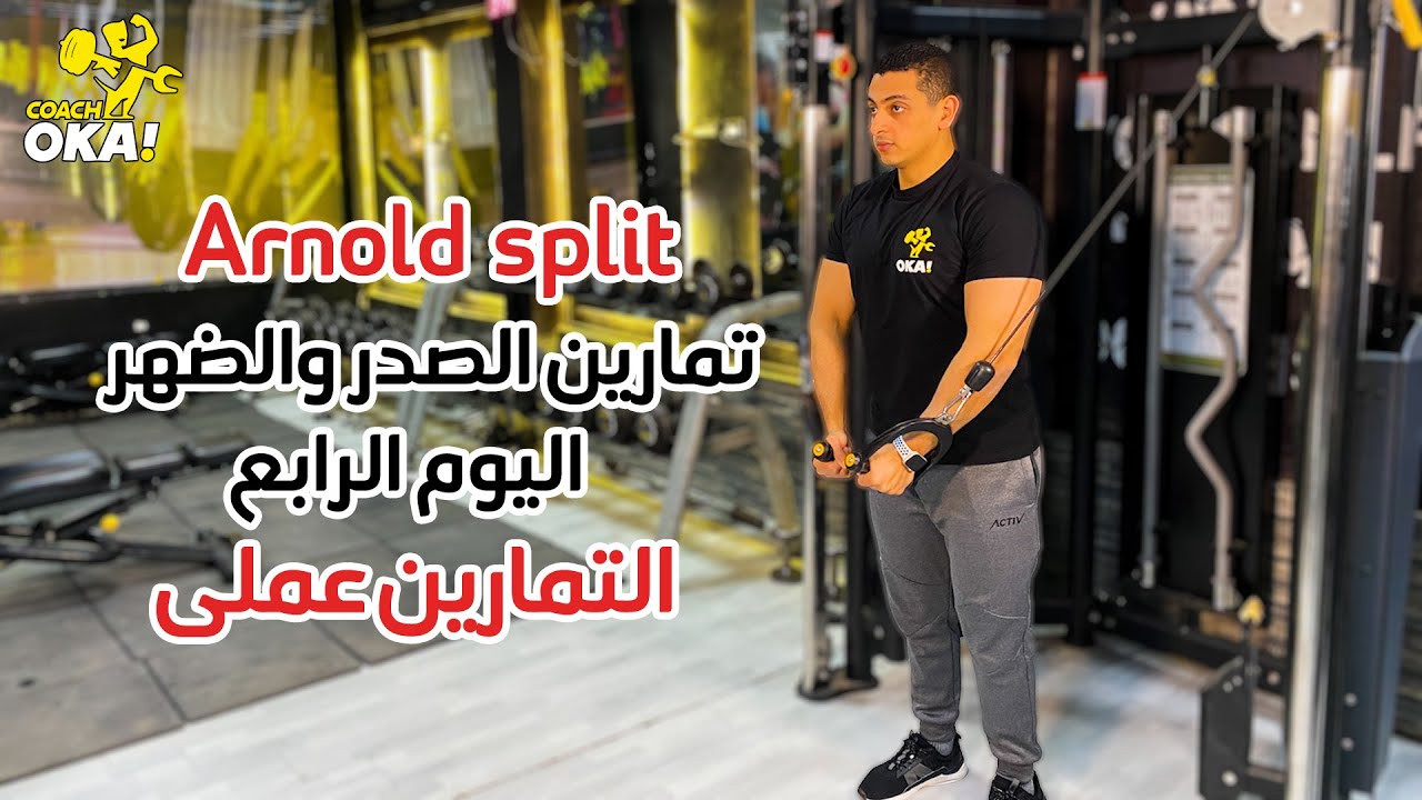 Arnold split | تمارين الصدر والضهر | اليوم الرابع | التمارين عملى