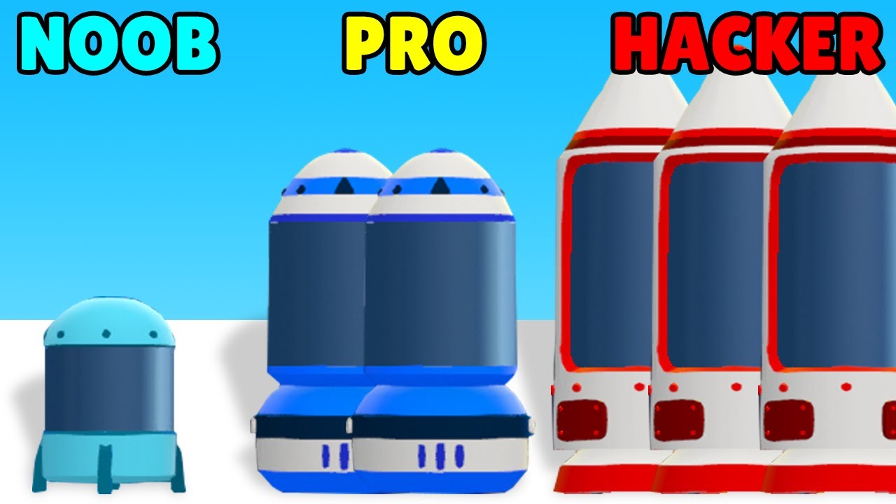 NOOB vs PRO vs HACKER in Rocket Fuel Run!
