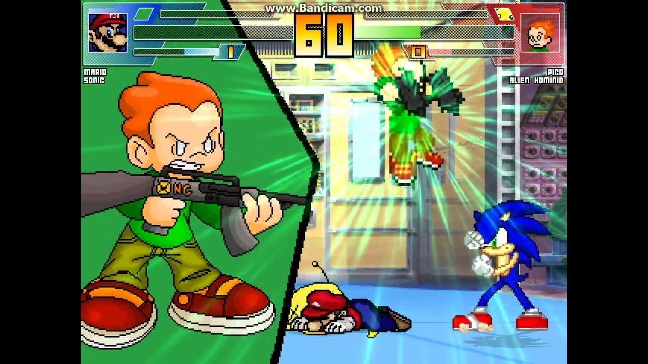 MUGEN battle #7531: Mario & Sonic vs Pico & Alien Hominid 