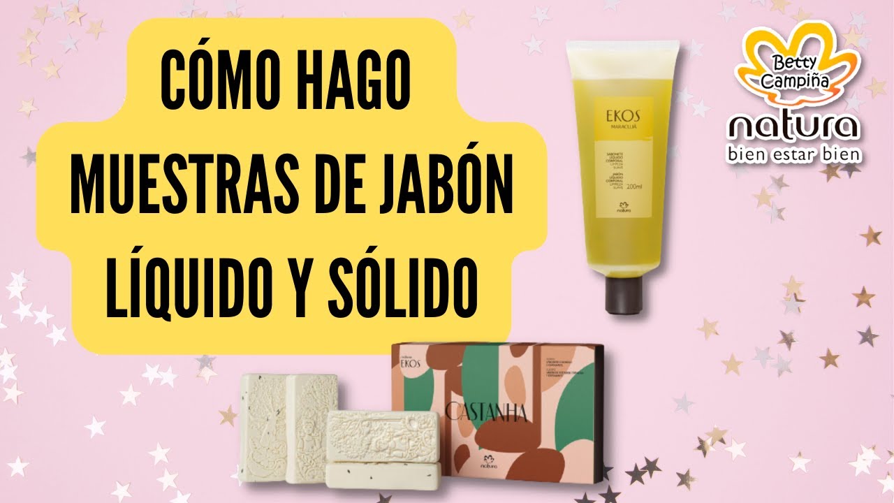 Muestras de jabones líquidos y solidos