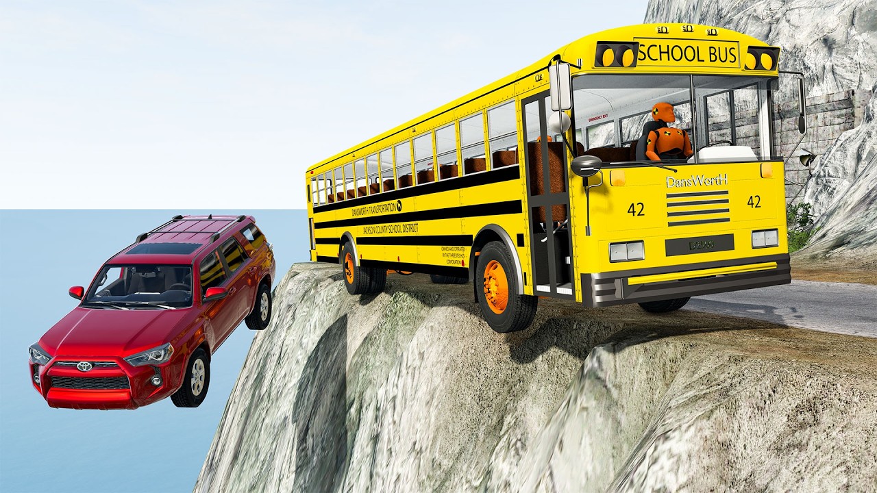 Cars & Trucks vs Cliff Roads Crashes #192 – BeamNG.drive | Modern BeamNG