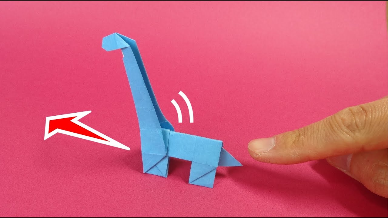 遊べる折り紙「歩くブラキオサウルス」Origami 
