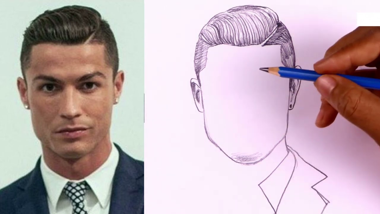 How to Draw Cristiano Ronaldo Easily 😍 Ronaldo Drawing #ronaldo
