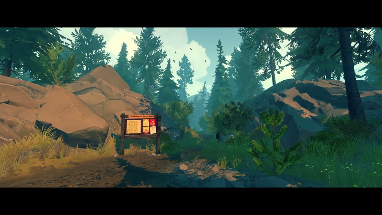 10 Hours Firewatch Ambience  - Sleep Music Nature Hike Relaxing Forest Sounds