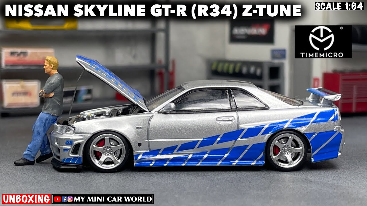 『MY MINI CAR WORLD』UNBOXING TIME MICRO 1/64 NISSAN SKYLINE GT-R (R34) Z-TUNE