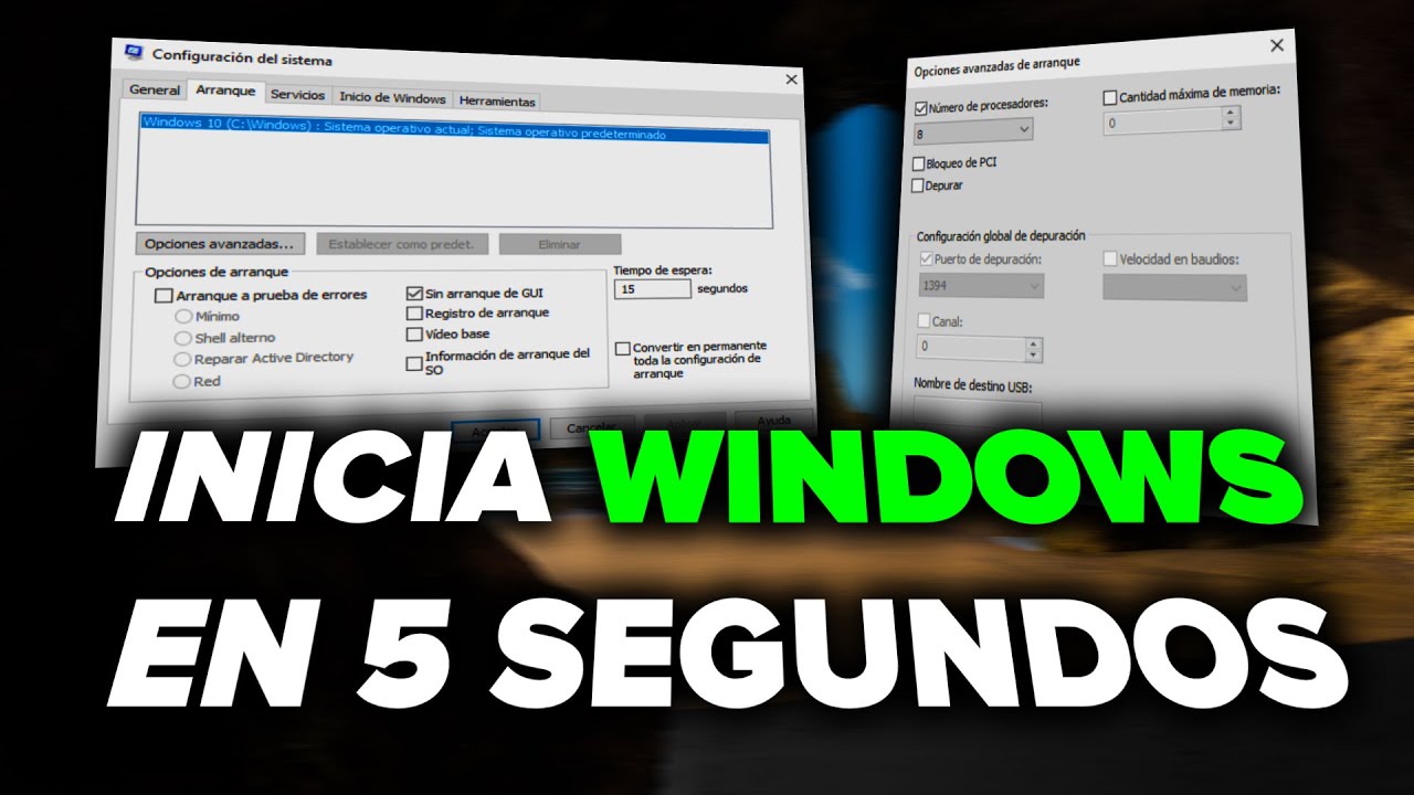 COMO ACELERAR el ARRANQUE de WINDOWS 10/11 *INICIA WINDOWS en 5 SEGUNDOS* 📈🔥