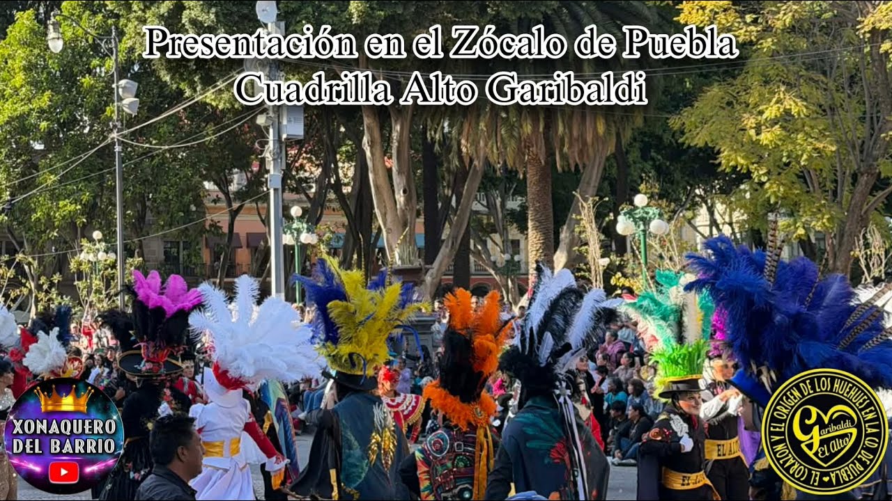 “PRESENTACIÓN EN EL ZÓCALO DE PUEBLA” 👑🎭 CUADRILLA “¡EL ALTO GARIBALDI!” 🎭👑💛 || HUEHUES 2026 🎭👑💛🔥 