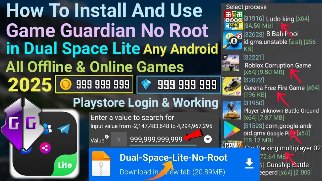 How To Install And Use Game Guardian in Dual Space Lite No Root For Any Android || 2025