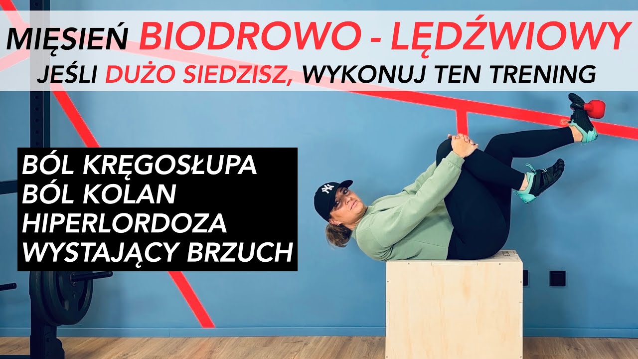 BIODROWO - LĘDŹWIOWY - WZMACNIANIE - ćwiczenia na ból kręgosłupa lędźwiowego - mobility miednicy