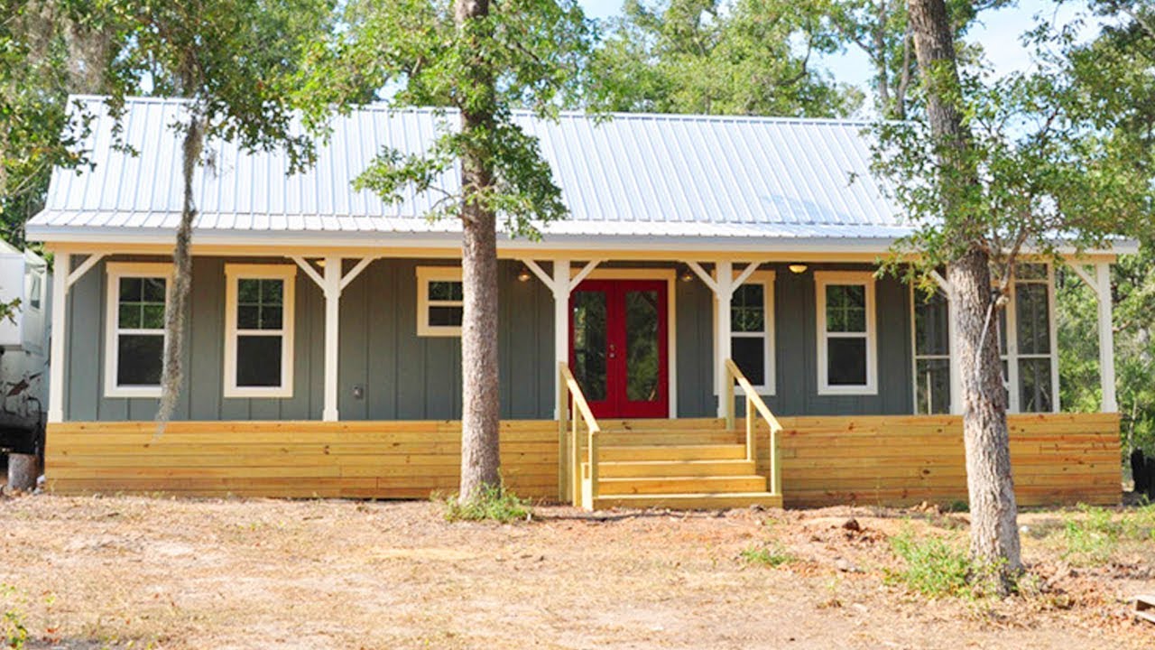 Park Model Cottage Cabin 16x40 w Screen Porch| Lovely Tiny House