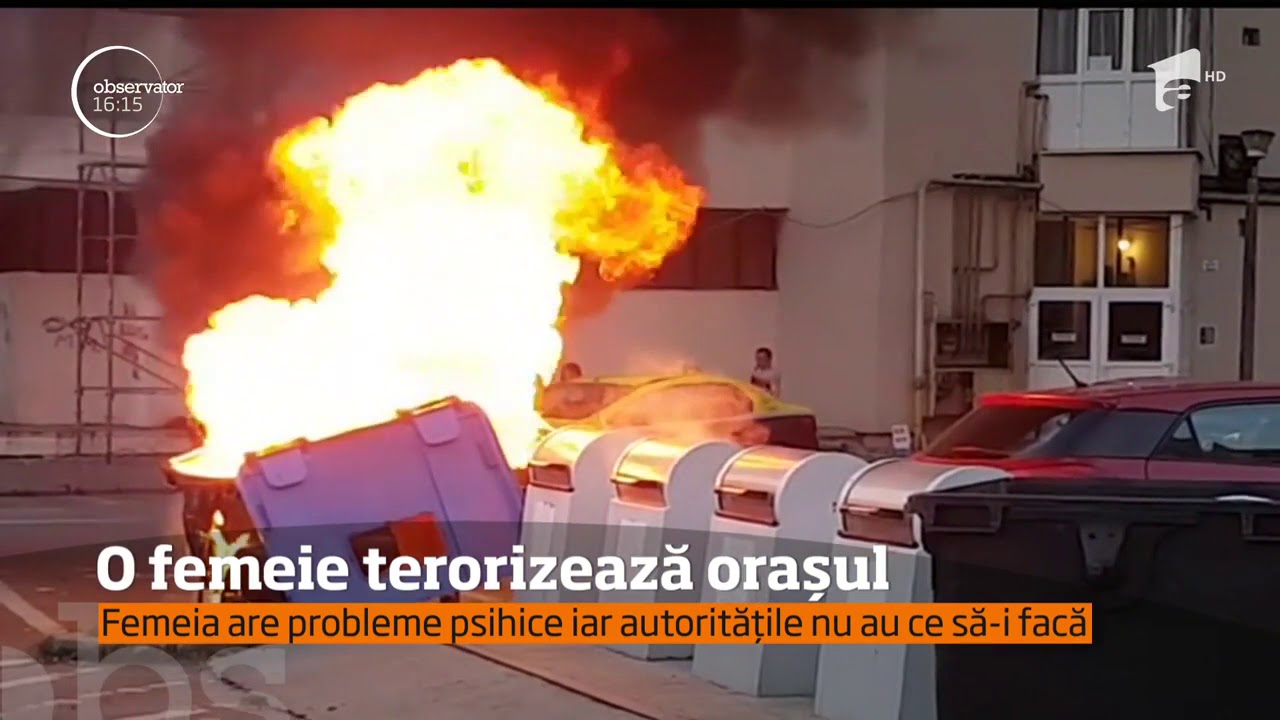 O femeie cu probleme psihice terorizează un oraşul Târgu Jiu