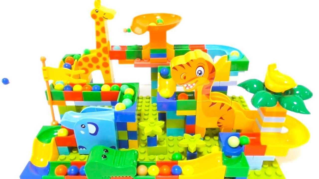 Marble run race  ☆ Summary video Colorful block marble dinosaur！Compilation  45min long video!!