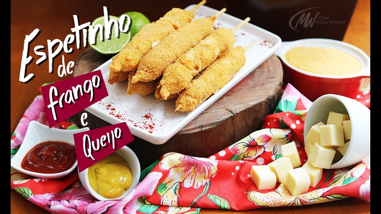 Espetinho de frango e queijo mussarela | Chef Marisa Webber