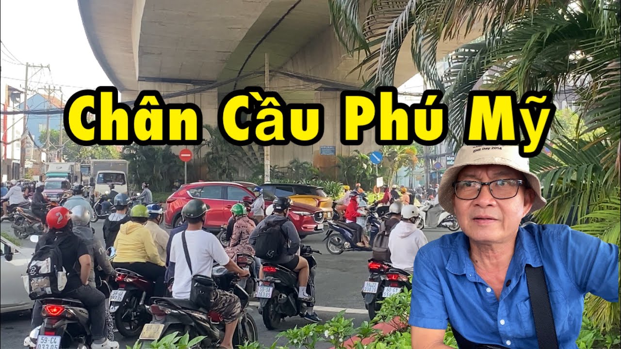 Ngắm nhìn cận cảnh dòng xe & chân cầu Phú Mỹ.  Chỉ vậy mà thú vị.