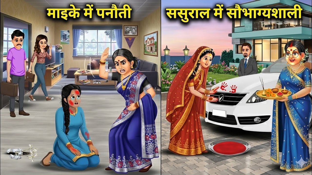 मायके में पनौती vs ससुराल में सौभाग्यशाली. Hindi Story |Hindi Kahaniya |Moral Stories |cartoon story