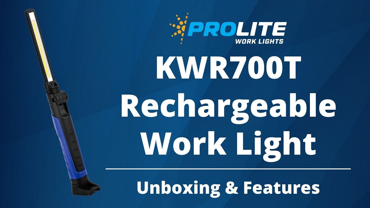 ProLite Professional Grade LED Rechargeable 700 Lumen Work Light - Alert KWR700T Unboxing & Features