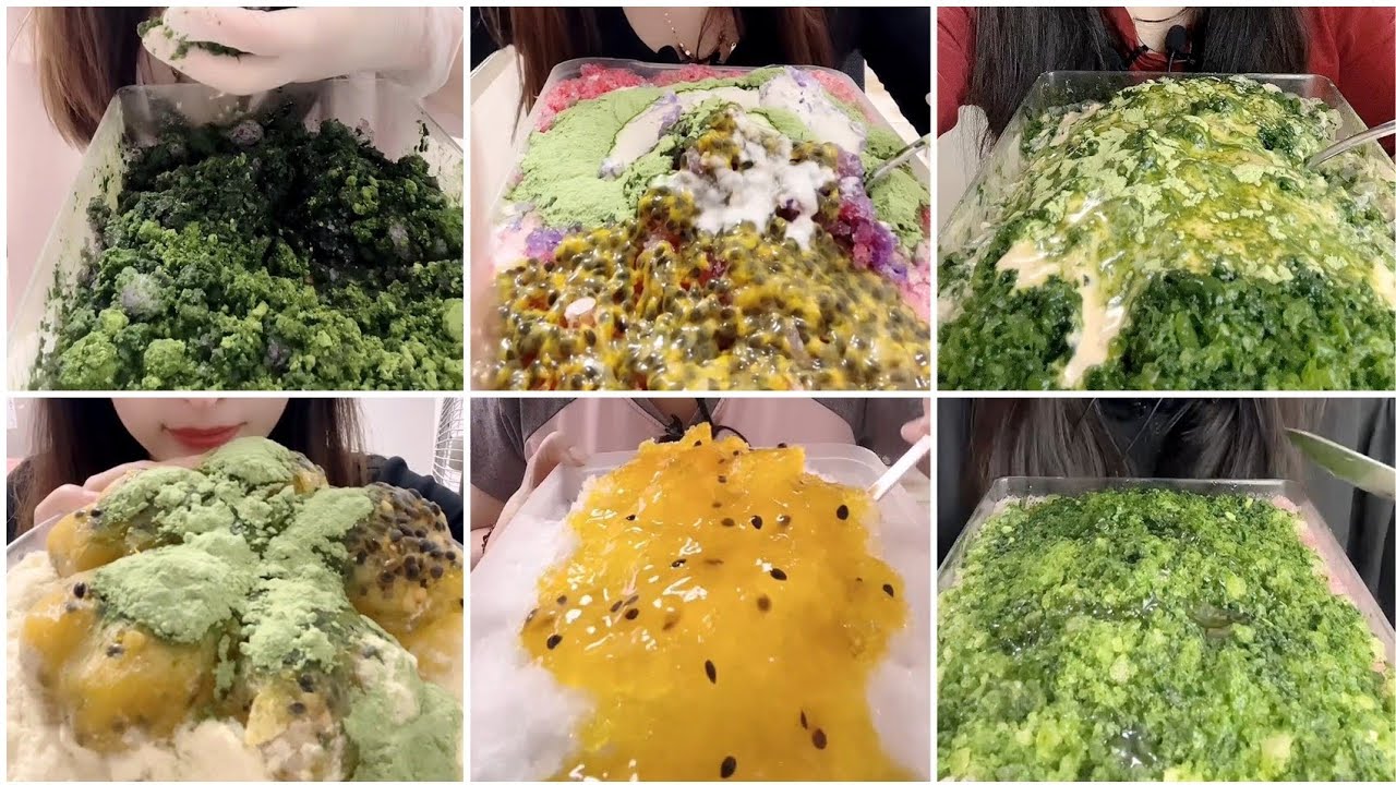 XQ || ICE WITH MATCHA AND PASSION FRUIT || Satisfying videos